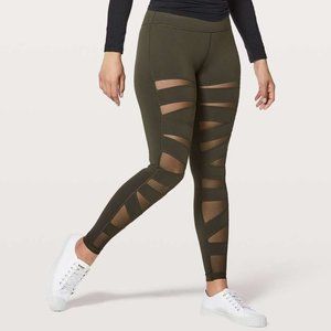 NWOT Wunder Under Pant Tech Mesh in Dark Olive